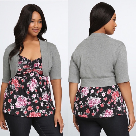 torrid Sweaters - Torrid Shawl Collar Shrug Womens Plus 3X Gray